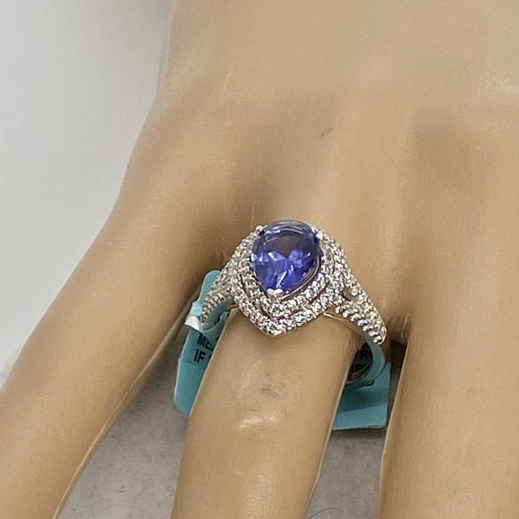 White Sapphire And Tanzanite Stone Ring! 7 - Picture 12 of 16